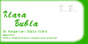 klara bubla business card